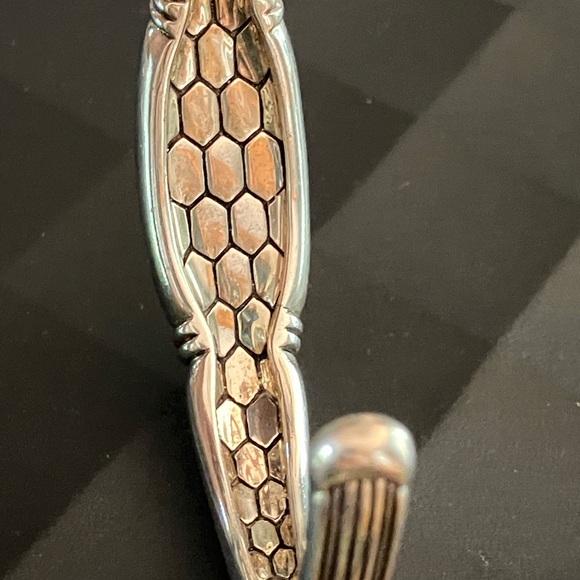 Eric Grossbardt 18K Sterling Kick Cuff Picasso Style Inlay Bangle Bracelet - Picture 7 of 11